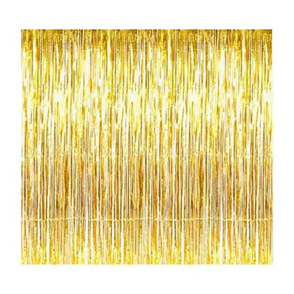 ستارة ذهبية لحفلات عيد الميلاد Gold foil fringe curtains ستارة ذهبية لحفلات عيد الميلاد Gold foil fringe curtains