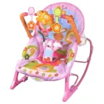 كرسي هزاز للأطفال قابل للتحويل مع موسيقى هادئة ووضعيات نوم وراحة.