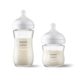 أفضل ببرونة زجاج من أفنت ناتشورال حجمين 120 - 240 مل - زجاج مقاوم للصدمات والحرارة للرضاعة الطبيعية