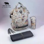 شنطة حفاضات ظهر للأمهات بجراب حراري ماركة LUCID - مامي باج خفيفة الوزن ومقاومة للماء