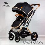 عربة أطفال بمظلة جلدية مقاومة للماء ماركة لوسيد سينا LC1 - عربية بيبي مريحة وآمنة للسفر